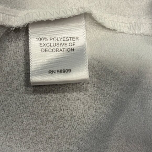 Chelsea & Violet White Blouse w/Scalloped Embroidered Collar & Cuffs Size XS EUC - Picture 6 of 8